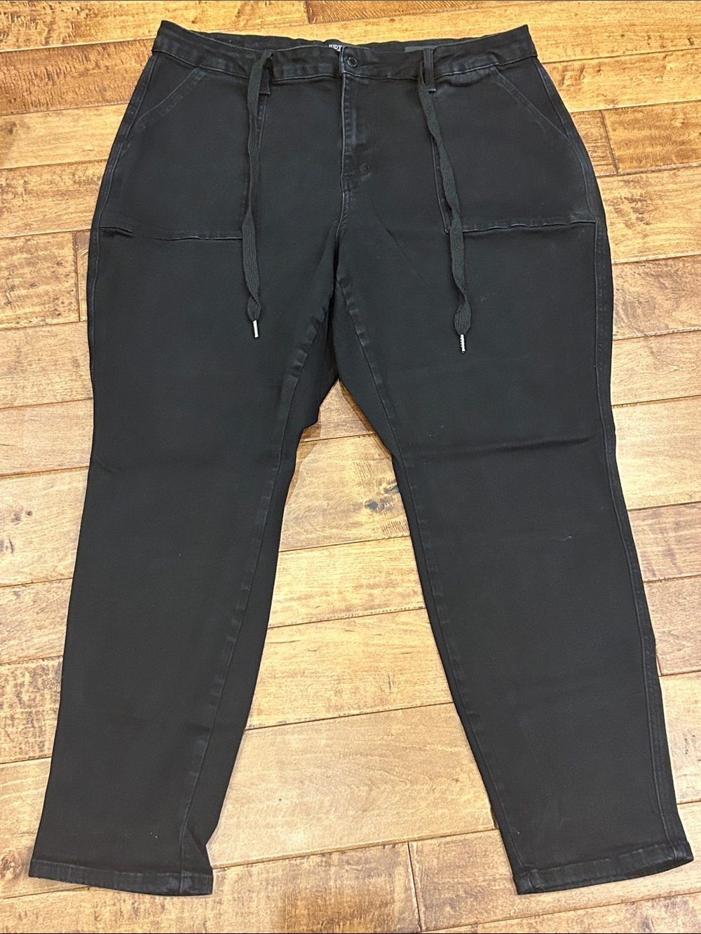 Judy Blue Black Straight Leg Jeans with Drawstring Waist